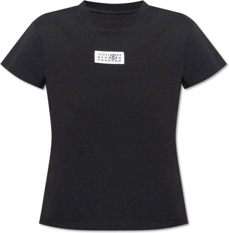Maison Margiela Logo T-Shirt Tijdloze Look Veelzijdige Toevoeging Black