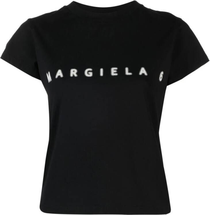 Maison Margiela Casual Logo-Print T-Shirt voor dames Black Dames