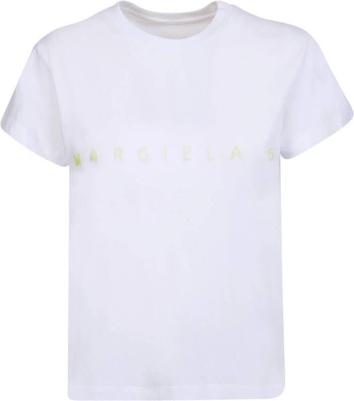 MM6 Maison Margiela Wit T-shirt met logo print Wit Dames