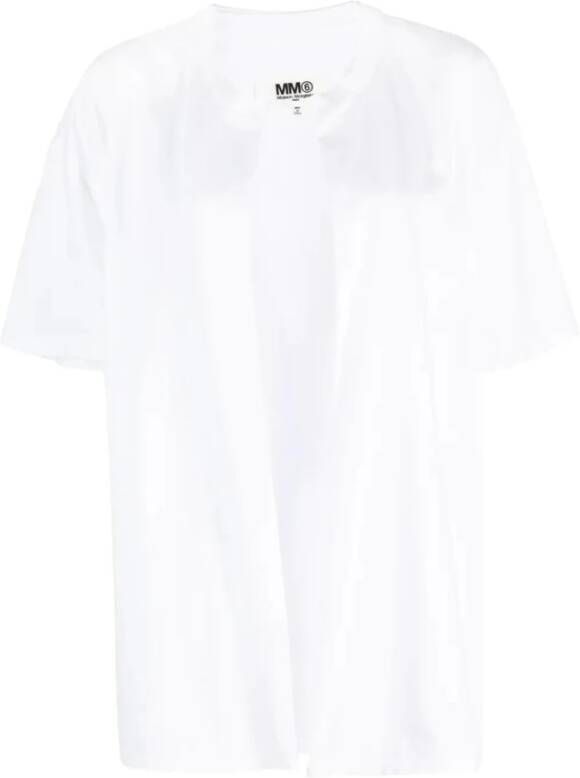 MM6 Maison Margiela Witte Heren T-shirt met Snit Wit Heren