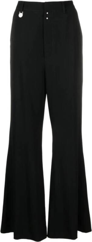 MM6 Maison Margiela Zwarte broek met hoge taille en uitlopende pijpen Zwart Dames
