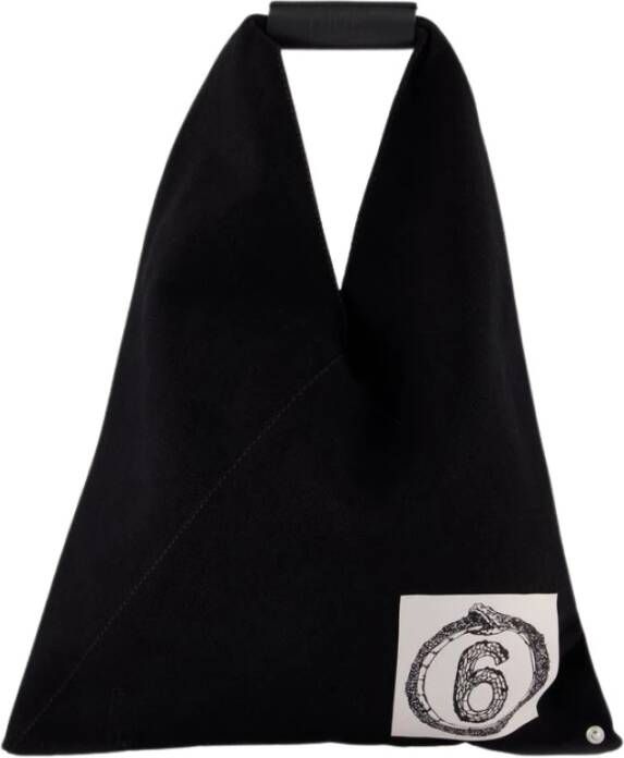 MM6 Maison Margiela Zwarte Canvas Japanse Tote Tas Zwart Dames