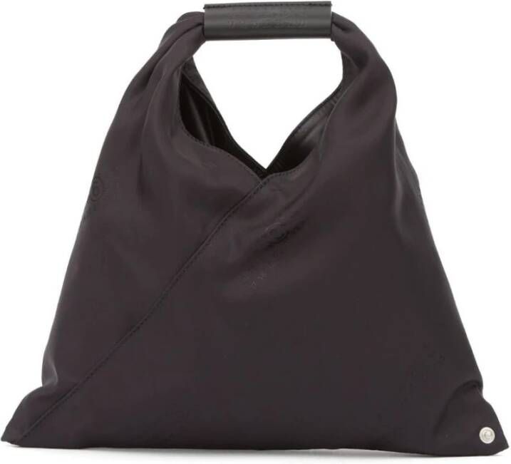 MM6 Maison Margiela Zwarte Japanse Leren Tote Tas Zwart Dames
