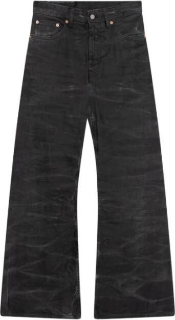 MM6 Maison Margiela Zwarte Oversized Kreukel Jeans Zwart Heren