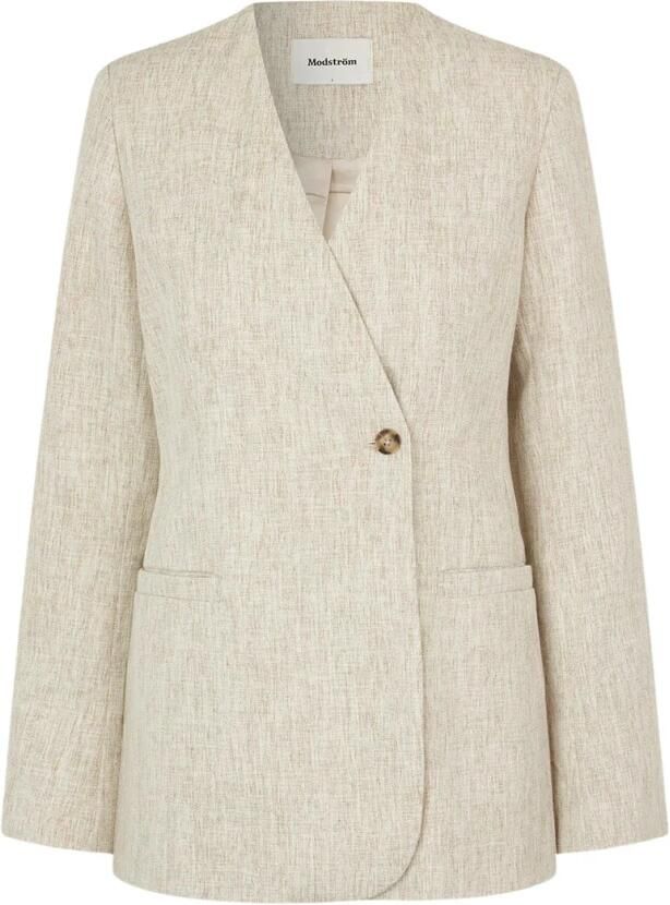 Modström Asymmetrische knoop blazer met split Beige Dames