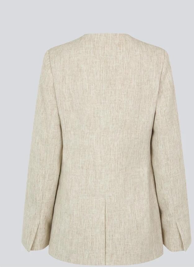 Modström Asymmetrische knoop blazer met split Beige Dames - Foto 5