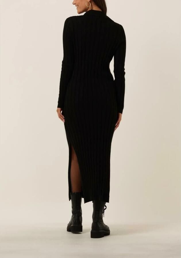 Modström Zwarte Rib Gebreide Midi Jurk Avery Black Dames - Foto 4