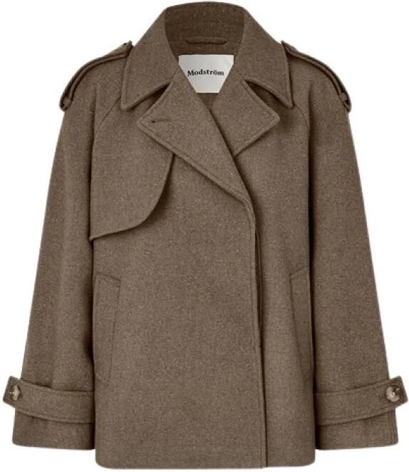 Modström Bruin wollen cropped double-breasted jas Brown Dames - Foto 8