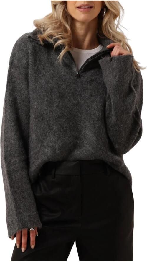 MODSTRÖM Modström Dames Truien & Vesten Kanemd Zip T-neck Donkergrijs - Foto 3