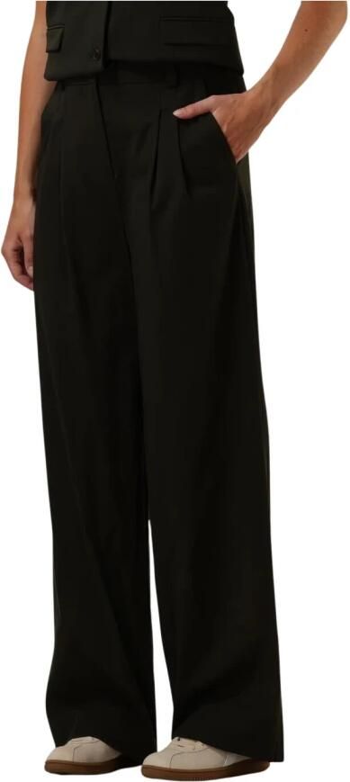 Modström high waist straight fit pantalon Kimana donkergroen - Foto 5