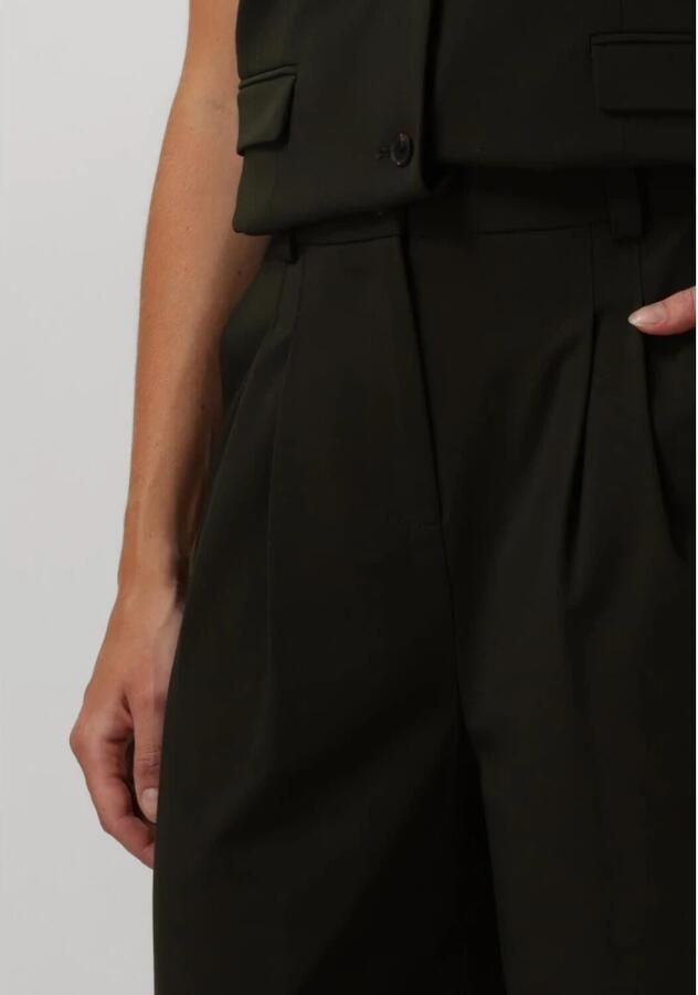 Modström high waist straight fit pantalon Kimana donkergroen - Foto 4