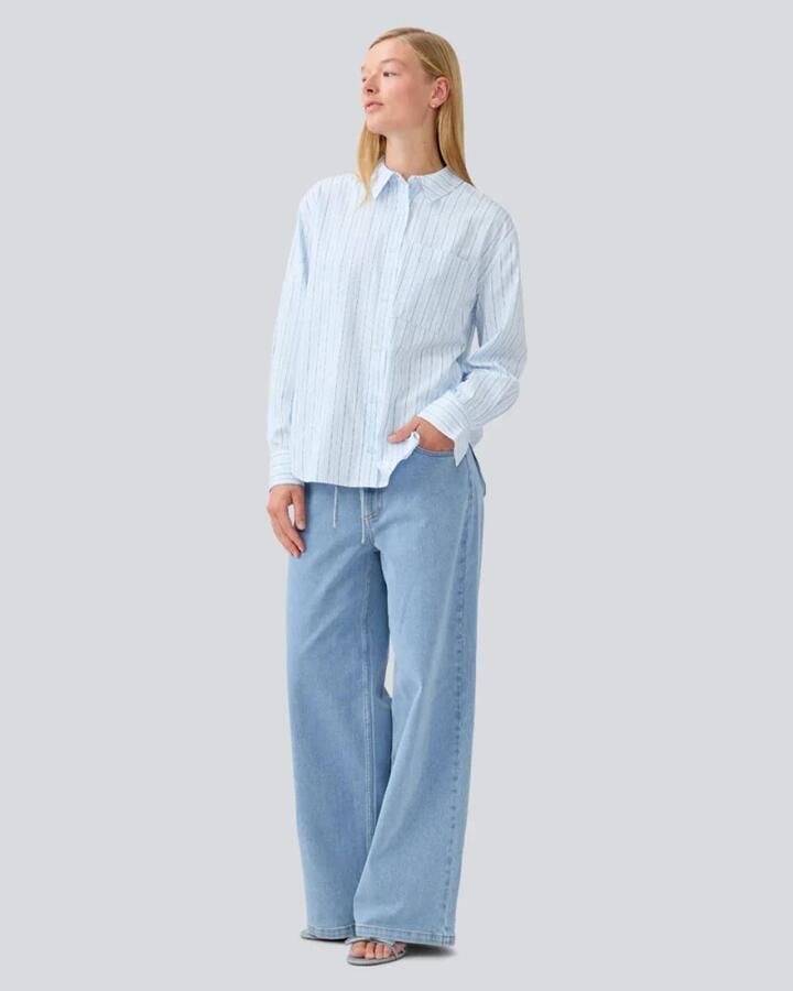 MODSTRÖM Modström Dames Blouses Millemd Stripe Shirt Lichtblauw - Foto 8