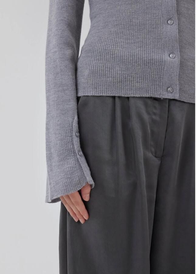 Modström Grijze Melange Cardigan met Uitlopende Mouwen Gray Dames - Foto 5