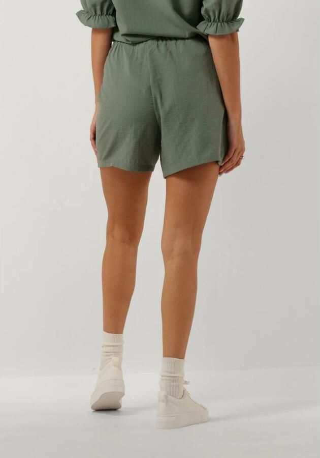 Modström high waist straight fit short van polyester grijsgroen - Foto 2