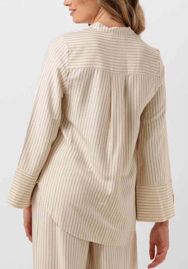 Modström Overhemd met hoge hals split en cropped mouwen Beige Dames - Foto 8
