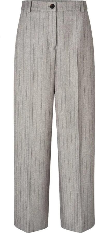 Modström wide leg regular waist broek grijs melange - Foto 2
