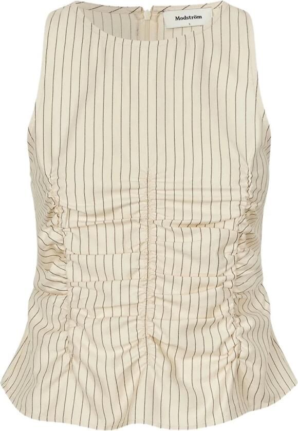 Modström Mouwloos aansluitend topje met verborgen rits Beige Dames