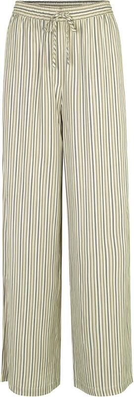 Modström gestreepte straight fit pantalon Hissa bruin ecru grijs