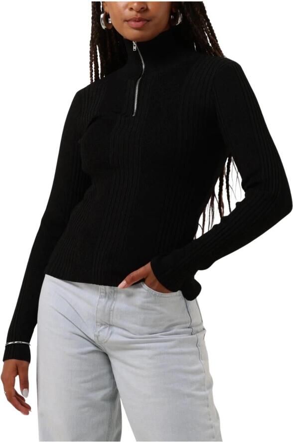 MODSTRÖM Modström Dames Tops & T-shirts Krissamd Zip T-neck Zwart - Foto 7