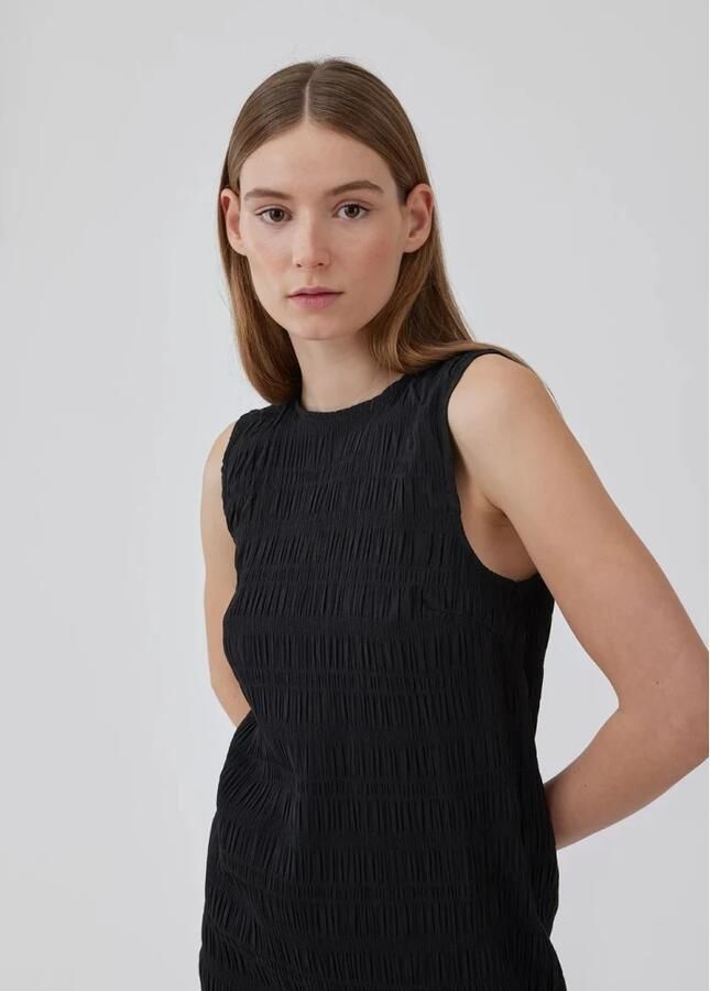 Modström Zwarte Gestructureerde Zomerjurk Hamson Black Dames