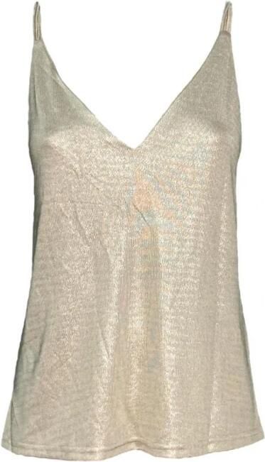 Molly Bracken Beige Gouden Kruisband Tanktop Yellow Dames