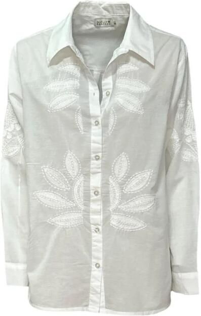 Molly Bracken Geborduurde Oversized Overhemd White Dames - Foto 4