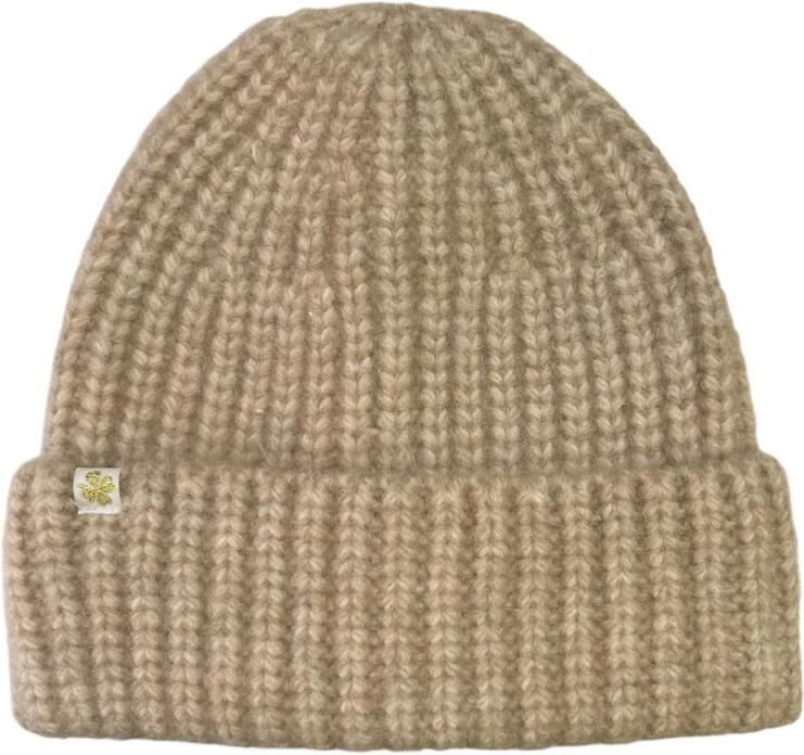 Molly Bracken Gebreide Melange Beanie met brede boord Beige Dames - Foto 2