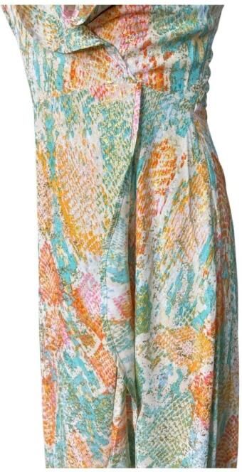 Molly Bracken Gedrukte Lange Jurk met Gekruiste Bandjes Multicolor Dames