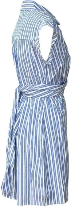 Molly Bracken Gestreepte Viscose Jurk met Strass Blue Dames