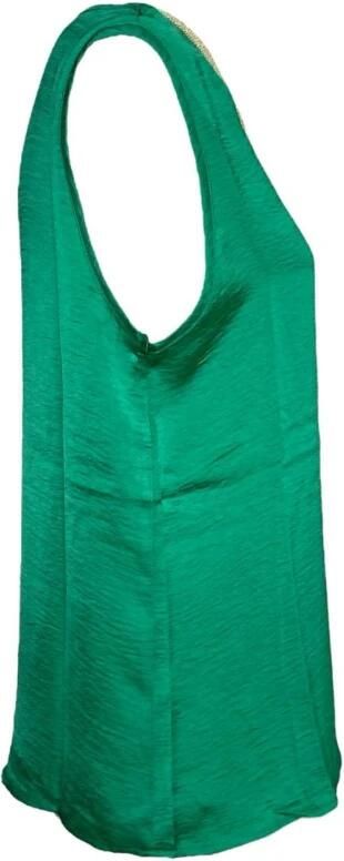 Molly Bracken Groene Polyester Tanktop met Gouden Rand Green Dames - Foto 2