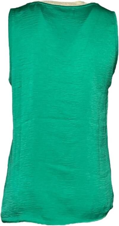 Molly Bracken Groene Polyester Tanktop met Gouden Rand Green Dames
