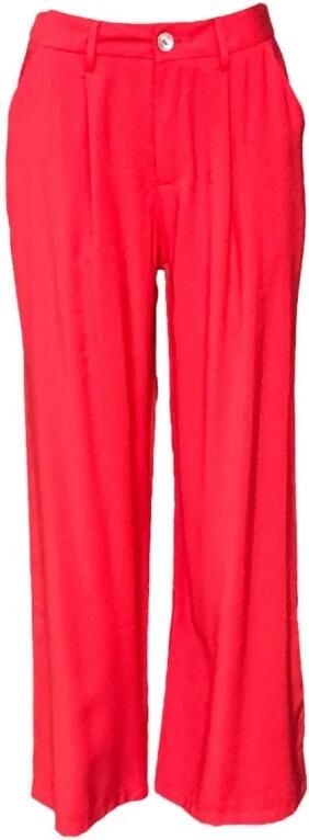 Molly Bracken Hoge taille katoenen broek rechte pijp Red Dames