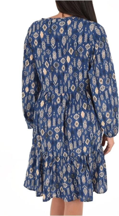 Molly Bracken Korte Bohemian Jurk Bedrukt Blue Dames