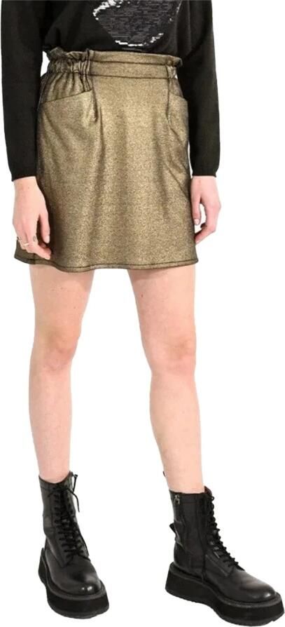 Molly Bracken Korte rechte lurex rok Gouden tinten Yellow Dames - Foto 3