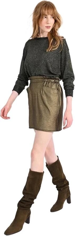 Molly Bracken Korte rechte lurex rok Gouden tinten Yellow Dames - Foto 2