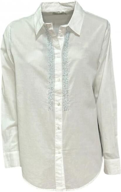 Molly Bracken Lange mouwen katoenen overhemd met strass-inzetstukken White Dames - Foto 4
