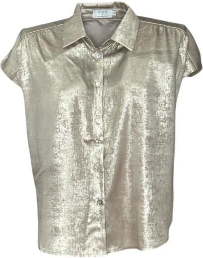 Molly Bracken Satijnen blouse met korte mouwen Yellow Dames - Foto 4