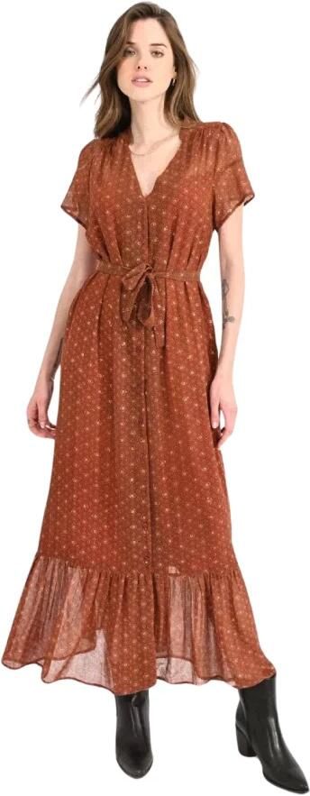 Molly Bracken Wijdvallende Lange Jurk met Uitsparingen Brown Dames - Foto 3