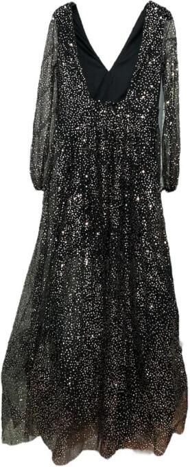 Molly Bracken Zwarte tule jurk met gouden pailletten Black Dames - Foto 2