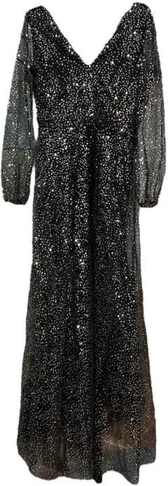 Molly Bracken Zwarte tule jurk met gouden pailletten Black Dames - Foto 3