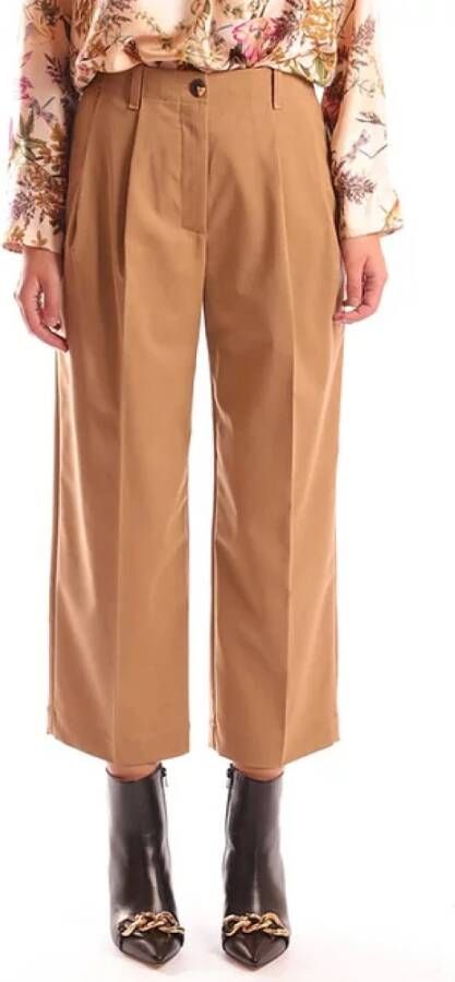 Momoni Bijgesneden broek Bruin Dames