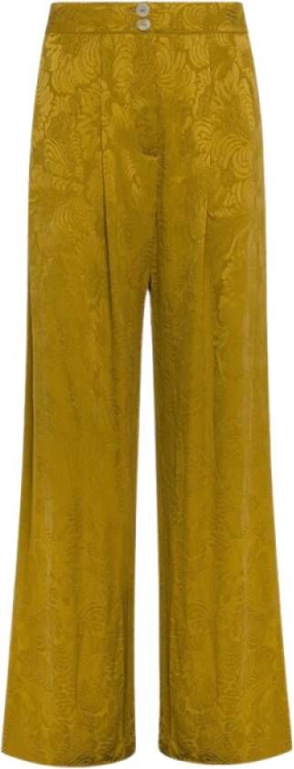 Momoni Pascal Wijde Jacquard Broek Green Dames