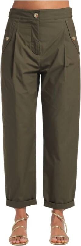 Momoni Straight Trousers Groen Dames