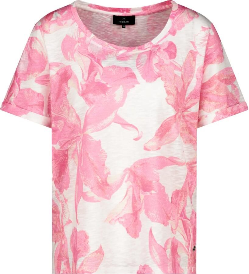 Monari T-shirt met bloemmotief - Foto 6