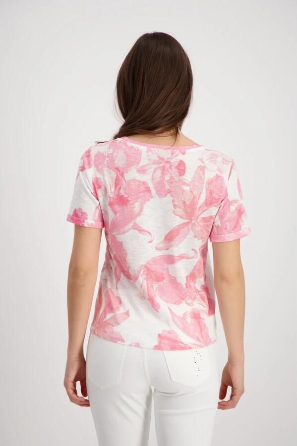 Monari T-shirt met bloemmotief - Foto 4
