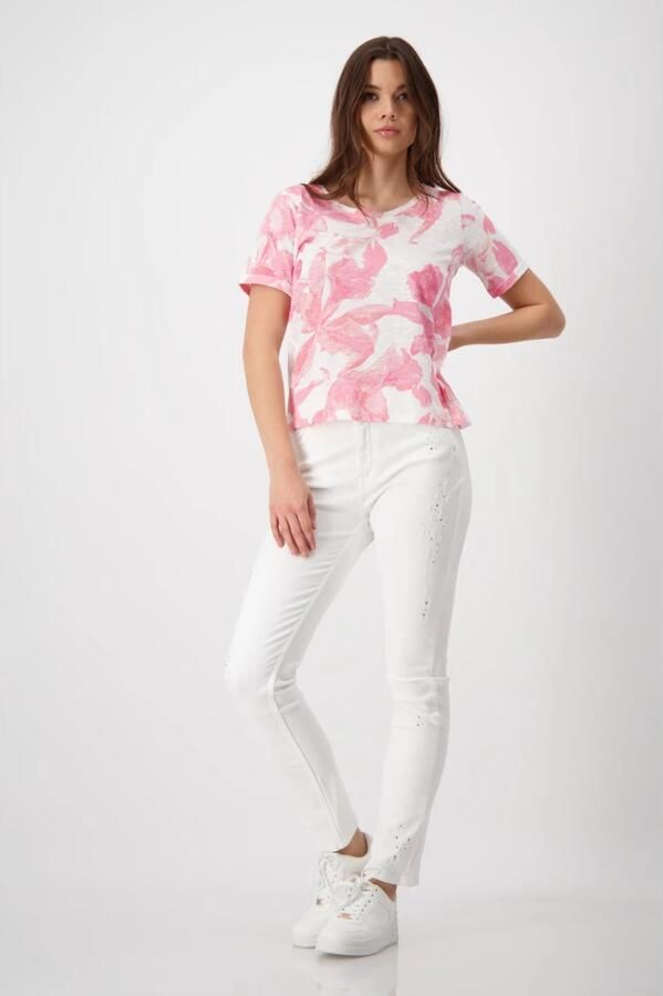Monari T-shirt met bloemmotief - Foto 5