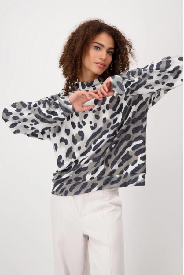 Monari Zachte Luipaardprint Pullover Multicolor Dames