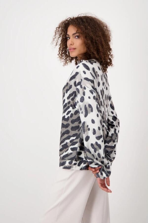 Monari Zachte Luipaardprint Pullover Multicolor Dames - Foto 3