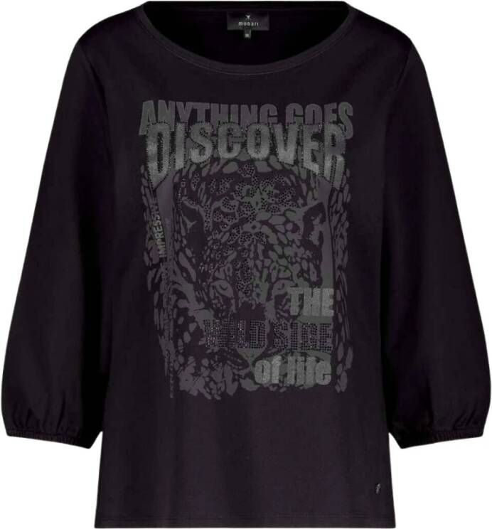 Monari Stijlvolle Pullover T-shirt Zwart Dames