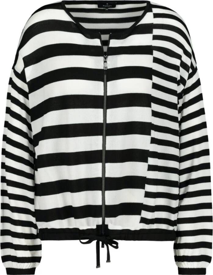 Monari Stripes cardigan 407269 997 Zwart Dames